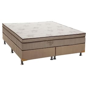 Cama Box King: Colchão Molas Ensacadas Ortobom SuperPocket Celebrita + Base CRC Suede Clean(193x203)