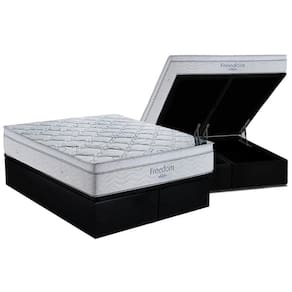 Cama Box Baú King: Colchão Molas SuperPocket Ensacadas Ortobom  Freedom + Base CRC Suede Black(193x203)
