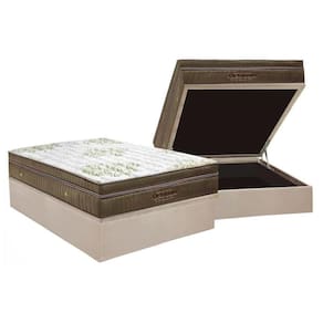 Cama Box Baú Casal: Colchão Molas Ortobom SuperPocket Gold Ultra Gel + Base CRC Suede Clean(138x188)