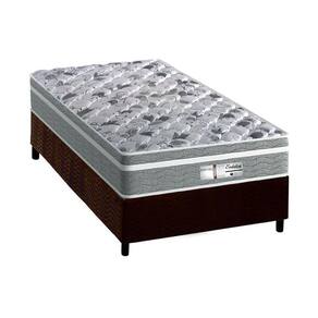 Cama Box Solteiro: Colchão Molas MasterPocket Ensacadas Probel Evolution + Base CRC Suede Brown(88x188)