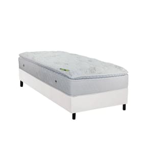 Cama Box Solteiro: Colchão Molas Ensacadas Luckspuma MasterPocket Maxi Dream + Base CRC Suede White(88x188)