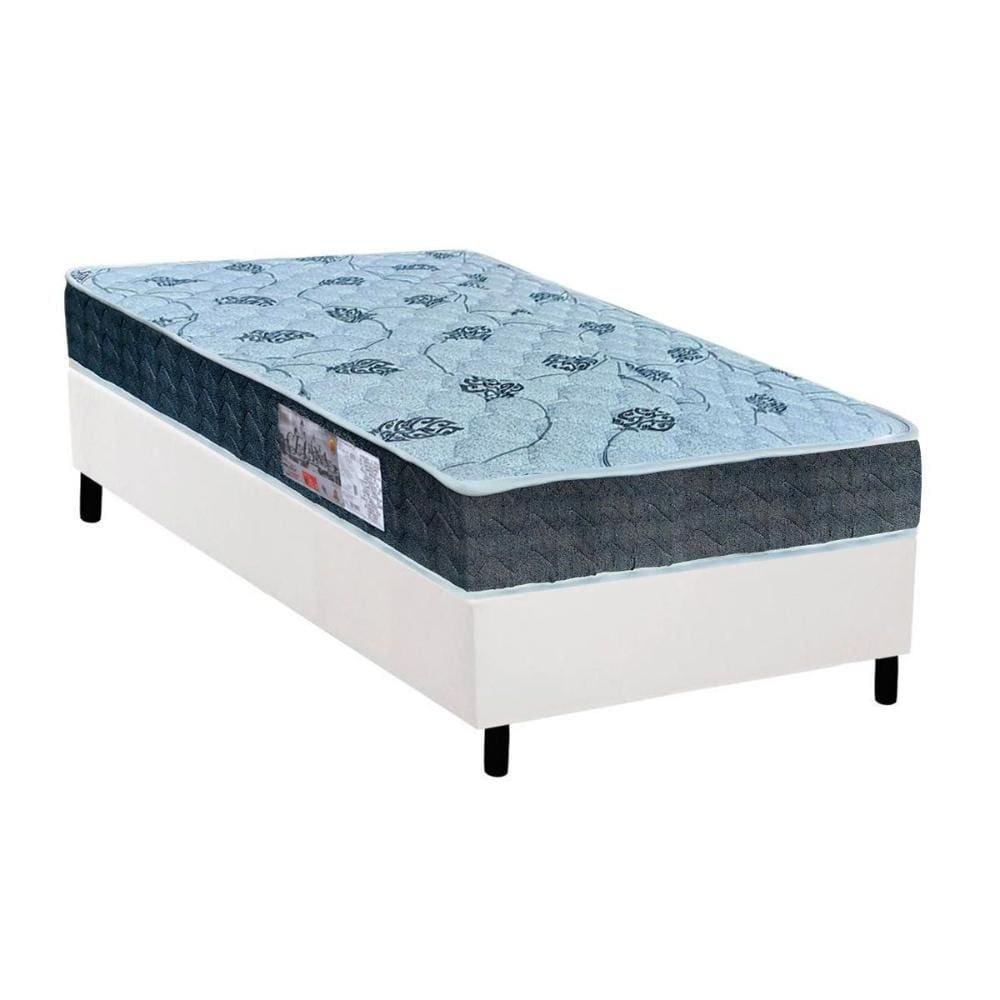 Cama Box Solteiro: Colchão Ortopédico Orthoflex D45/EP Anatômico Cecina + Base CRC Suede White(88x188)