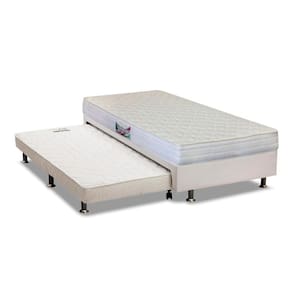 Cama Box c/Auxiliar Solteiro: Colchão Anatômico Herval AG65 Frontier + Base CRC Courano Branco(88x188)