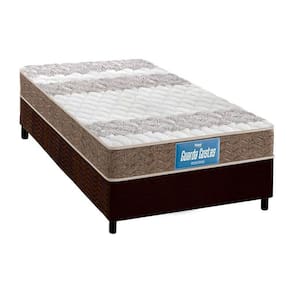 Cama Box Solteiro: Colchão Anatômico Probel D33/EP Guarda Costas Próintense Double Face + Base CRC Suede Brown(88x188)