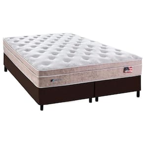 Cama Box Queen: Colchão Molas Ensacadas Plumatex MasterPocket Miami + Base CRC Courano Brown(158x198)