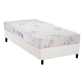 Cama Box Solteiro: Colchão Espuma D33 Luckspuma Supreme + Base CRC Courano White(88x188)