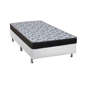 Cama Box Solteiro: Colchão Anatômico Ortobom D33/EP Fort Tech ISO 100 + Base CRC Suede White(88x188)