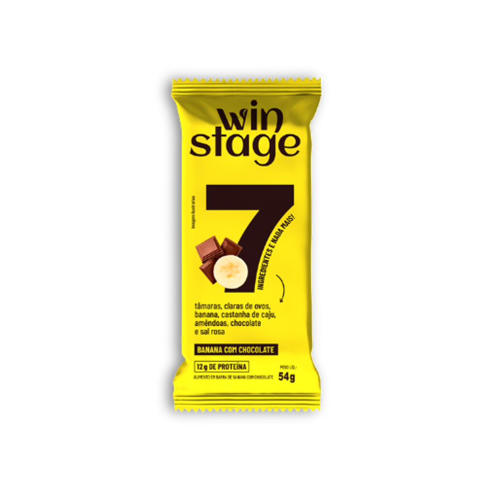 Kit 3X: Barra de Proteína Banana com Chocolate WinStage 54g