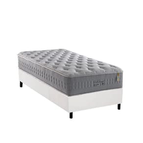 Cama Box Solteiro: Colchão Molas MasterPocket Ensacadas Anjos Soft Dream + Base CRC Courano Branco(88x188)