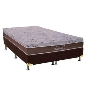 Cama Box King: Colchão Molas Ensacadas Probel MasterPocket Maxifoam + Base CRC Suede Brown(193x203)