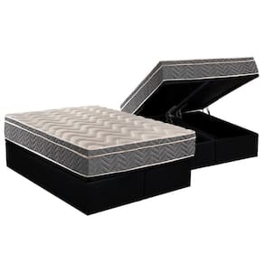 Cama Box Baú Queen: Colchão Anatômico Paropas D45 / EP Confort Mega Firme + Base CRC Suede Black(158x198)