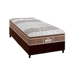 Cama Box Solteiro: Colchão Ortopédico Probel D33/EP Anatômico Guarda Costas Próintense Plus + Base CRC Suede Brown(88x188)