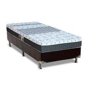 Cama Box Solteiro: Colchão Molas Bonnel Castor Class + Base CRC Suede Black(88x188)