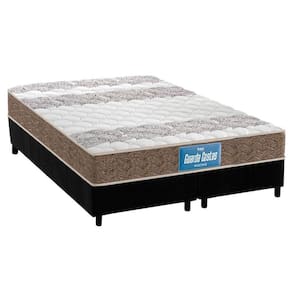 Cama Box Queen: Colchão Espuma D33 Probel /EP Guarda Costas Próintense Double Face + Base CRC Suede Black(158x198)