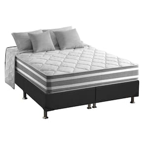 Cama Box Queen: Colchão Molas Ensacadas Anjos MasterPocket Duo Sono+ Base CRC Suede Gray(158x198)