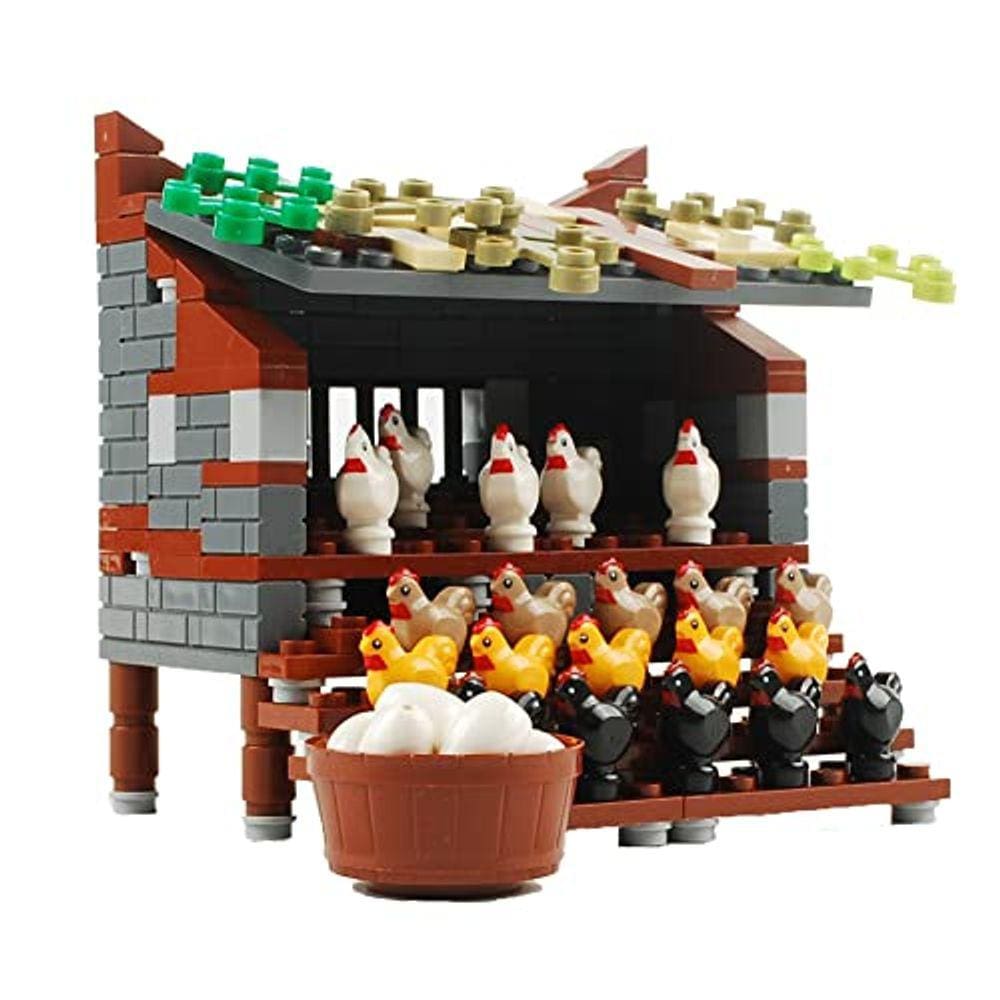 NW Farm Building Blocks Park Sencery Acessórios Plant Set Building Bricks Kit DIY Building Set Compatível com todas as principais marcas (galinheiro#1