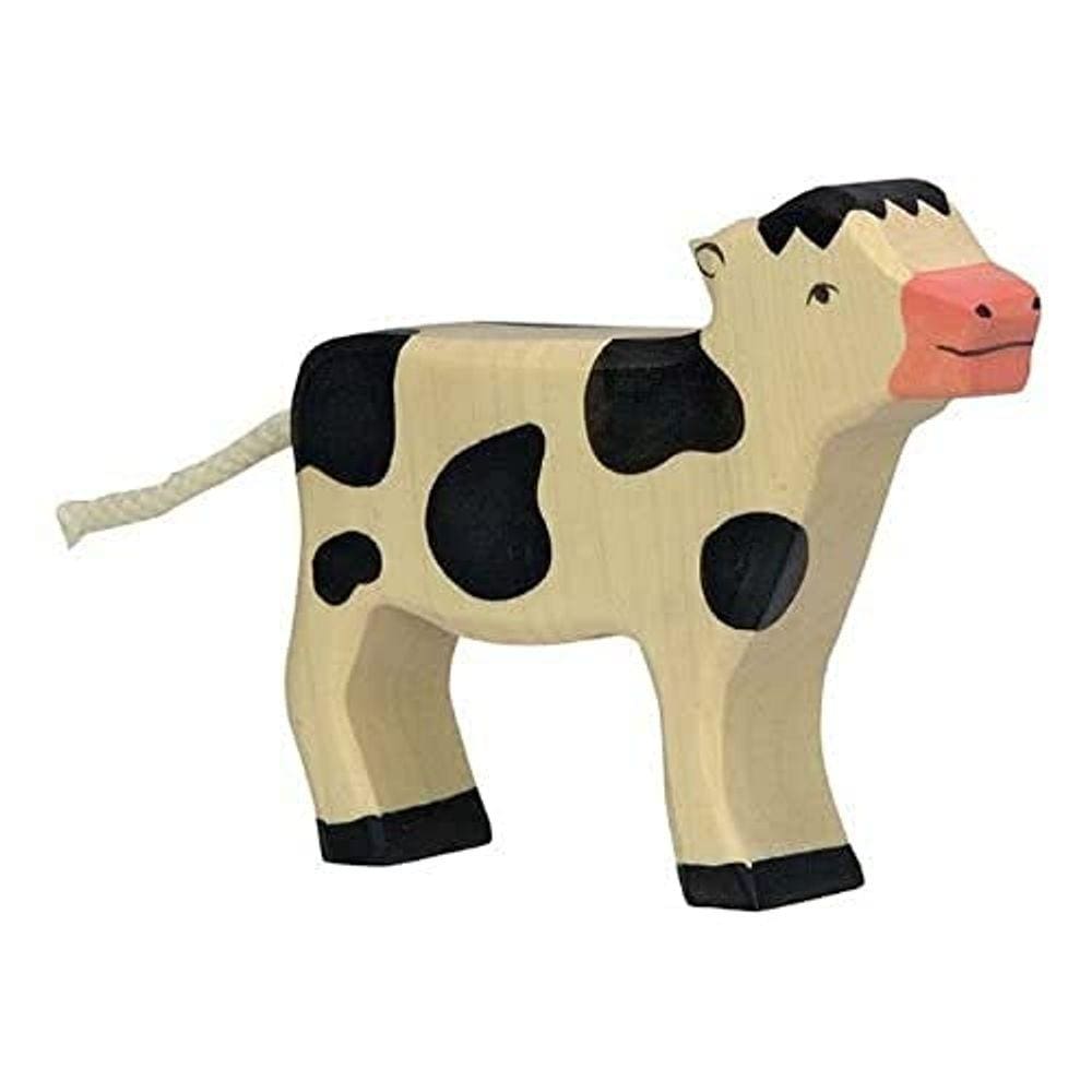 Holztiger Bezerro Standing Toy Figure, Preto