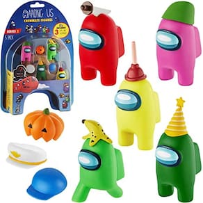 Entre nós, figuras de tripulantes | 5 entre nós brinquedos de 16 colecionáveis em 1 pacote | Entre nós Merch Incl. O | Descascado e o Entupido 1 | Ocu