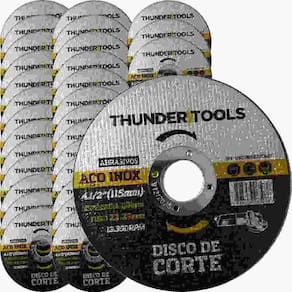 Disco Corte Aço Inox 4.1/2 x 1,0mm Kit 50 Peças 22026 THUNDER TOOLS