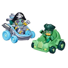 PJ Máscaras Pirate Power Gekko vs Pirate Robot Battle Racers Brinquedo Pré-escolar, Veículo e Figura de Ação Set para Crianças de 3 anos ou mais
