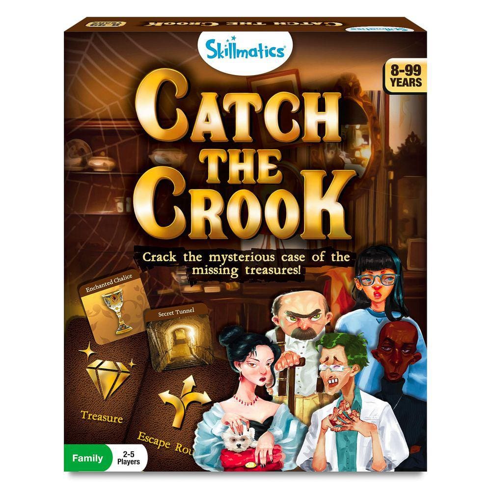 Jogo de tabuleiro Skillmatics Catch The Crook para toda a família