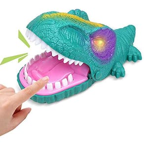 Snappy Dinossauro Dentista Clássico Mordida Dedo Jogo Dino Brinquedo Família Engraçado Festa Mesa de Mesa Jogo de Tabuleiro com LUZ LED e Som