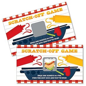 Big Dot of Happiness Fire Up The Grill - Jogo de festa de piquenique de churrasco de verão Scratch Off Cards - 22 Contagem