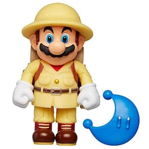 Nintendo Super Mario Explorer Mario 4" Figura Articulada com Blue Power Moon