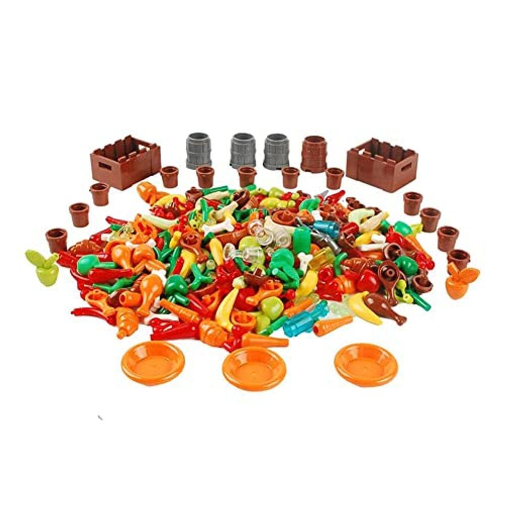 BAENRCY 280pcs Alimentos Blocos de Construção Cozinha Sencery Acessórios Food Set Building Bricks Kit DIY Building Set Compatível Todas as Principais