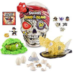 Smashers Dino Island Giant Skull (Tubarão Megalodon) por ZURU com Mais de 30 Surpresas, Mini Ovos e Estatuetas, Brinquedo de Descoberta Pré-Histórica,