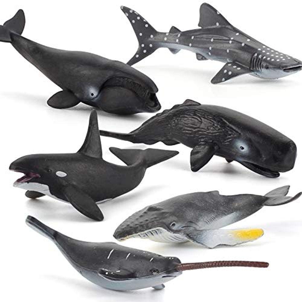 6 PCS Realista Mini Mar Marinha Marinha Figuras Do Oceano Criaturas do Oceano Modelos de Ação Estatueta Baleia Ornamento Educação Brinquedo Cognitivo
