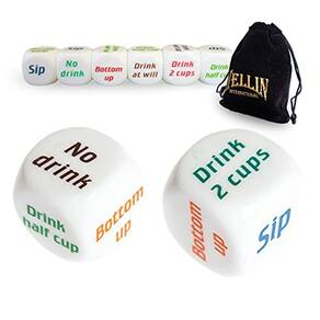 Stuwce Wellin Party Drinking Dice Game 2 pcs , Bar Turnt Drunk Frenzy Party Game