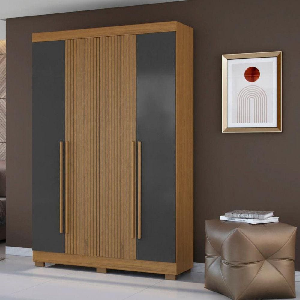 Guarda Roupa Solteiro 4 Portas 2 Gavetas 2030 Aramóveis