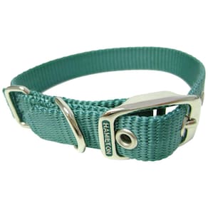 Coleira para cães Hamilton Deluxe Nylon Teal 1,6x45cm