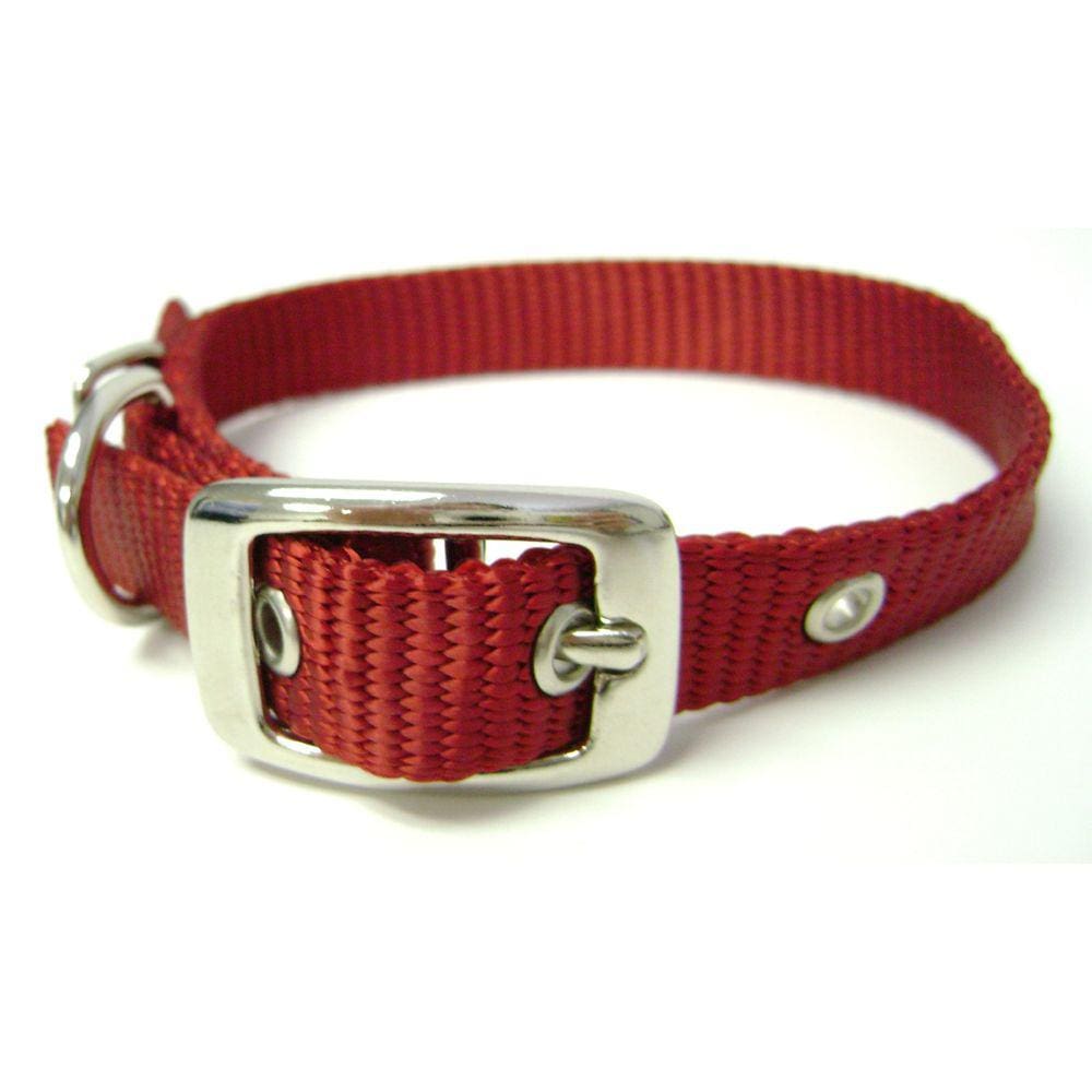 Coleira para cães Hamilton Deluxe Nylon Single Thick 1,6 x 45 cm vermelha