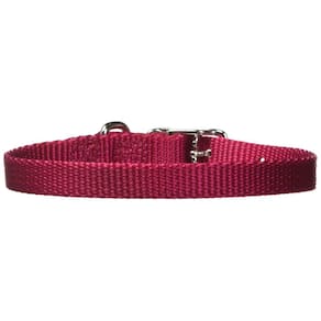 Coleira para cães Hamilton ajustável de nylon Wine 7-12 polegadas