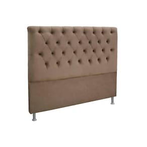 Cabeceira Cama Box Estofada Queen Queen Embaixatriz Plus Suede Marrom - Simbal