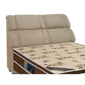 Cabeceira Cama Box Estofada King King Imperador Suede Marrom Taupe - Simbal