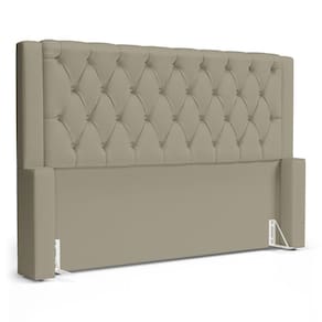 Cabeceira Cama Box Casal Padrão Atena 160cm Capitonê com Frame Veludo Bege - Desk Design