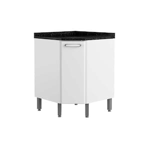 Balcão de Cozinha Canto Oblíquo Evidence 7115 1 Porta c/ Tampo 68cm Branco - Bertolini