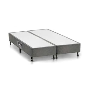 Cama Box Base Queen Lux Chenille Gray (158x198x23) - Castor