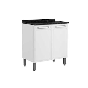 Balcão de Cozinha Evidence 7120 2 Portas c/Tampo 80cm Branco - Bertolini