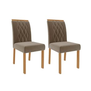 Cadeira Sala de Jantar Juliana Madeira Kit 2 Un Madeira/Suede Joli - Cimol