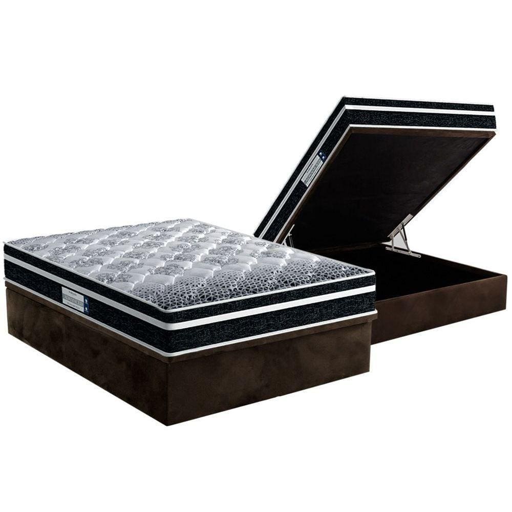 Cama Box Baú Casal: Colchão Ortopédico Probel D33/EP ProDormir Advanced Tech1500 Plus + Base CRC Suede Brown(138x188)