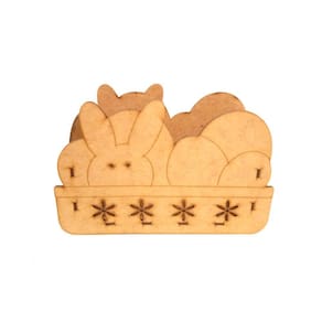 Kit com 6 cestas mdf sem alça coelho Páscoa 23Lx9Cx15A cm KITPASC033