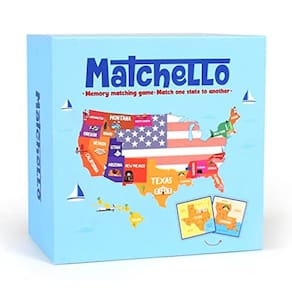 Matchello Memory Matching Game - Aprenda Geografia para Crianças - Jogo de Correspondência de 50 Estados - Cartões de Estado Educacionais e Divertidos