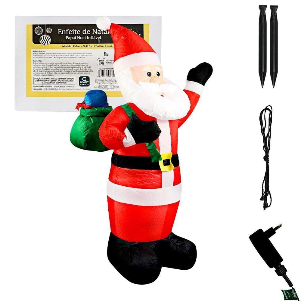Papai Noel Inflável 130Cm Ar Livre Bivolt