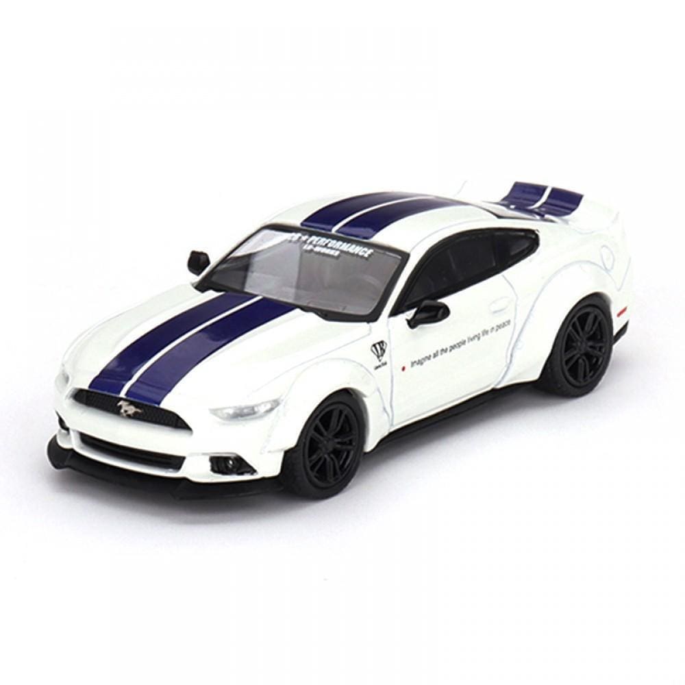 Miniatura Mini Gt Ford Mustang Gt Lb-Works 1/64 Branco/Azul