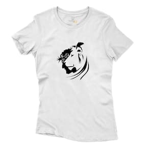 Camiseta Feminina Algodao Estampa Leao Judaica Confortavel Dia a Dia Missa The Chosen