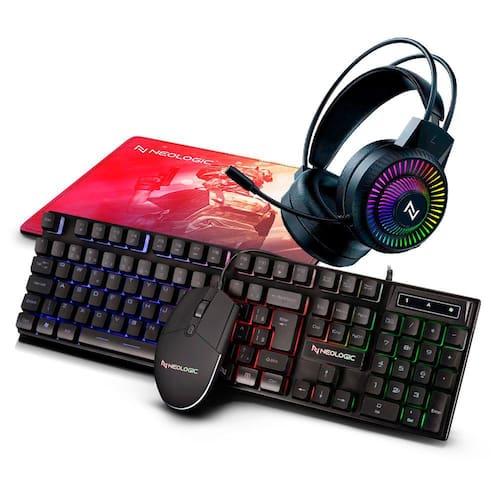 Kit Gamer Neologic 4X1 Infinity Play Teclado Rainbow, Mouse, Headset E Mousepad - Nip4x1